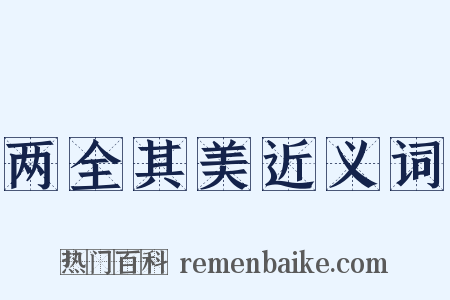 两全其美近义词是什么意思的图片